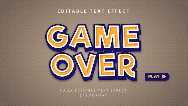 Editable text effect game over game theme