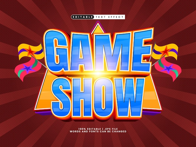 editable text effect game show