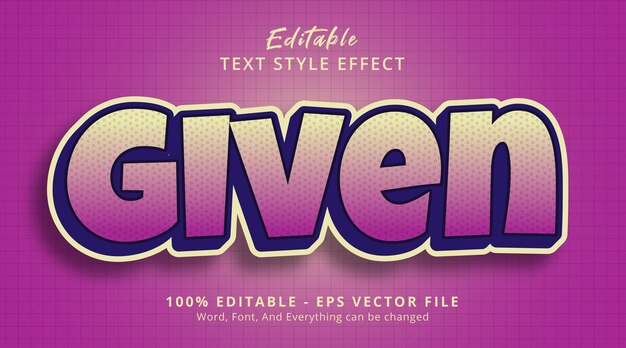 editable text effect, given text on child poster style effect