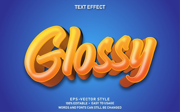 Editable Text Effect Glossy 