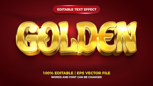 Editable text effect - golden luxury style 3d template