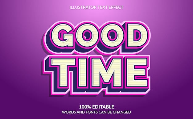 Editable Text Effect,  Good Time Text Style