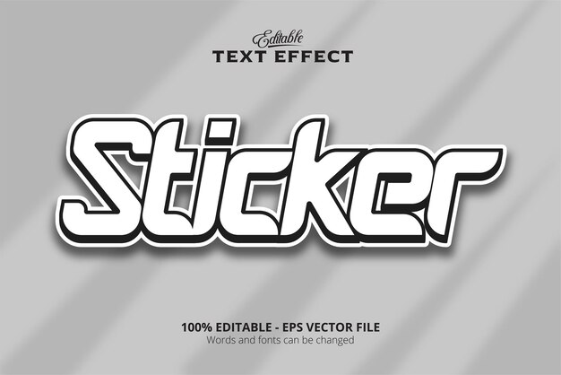 Editable text effect Gray background 3D style text effect Sticker text
