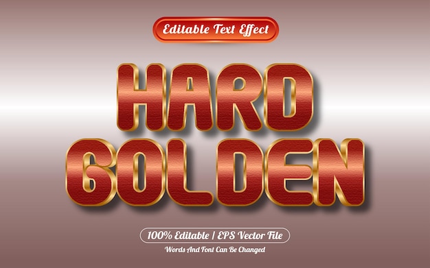 Editable text effect hard gold style