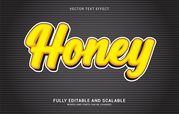 editable text effect honey style can be use to make title