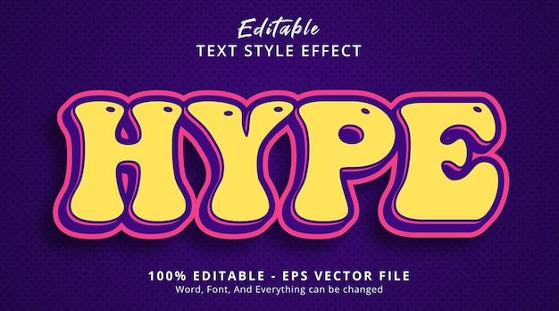 Editable text effect Hype text on comic poster style