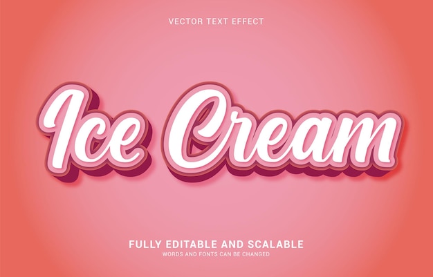 editable text effect ice cream style can be use to make title