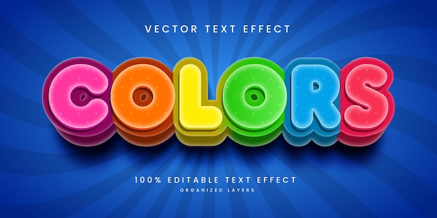 editable text effect in colors style
