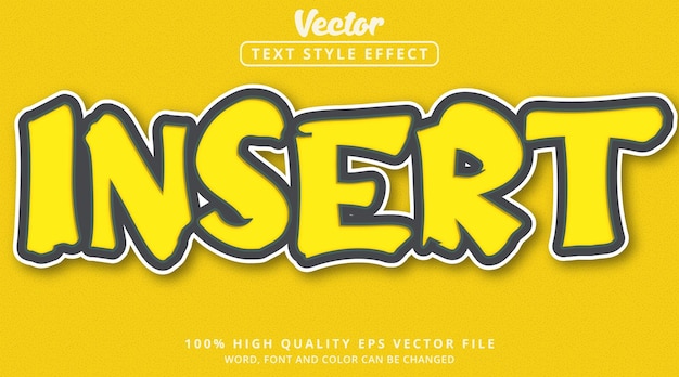 editable text effect insert text on smooth yellow effect and glossy