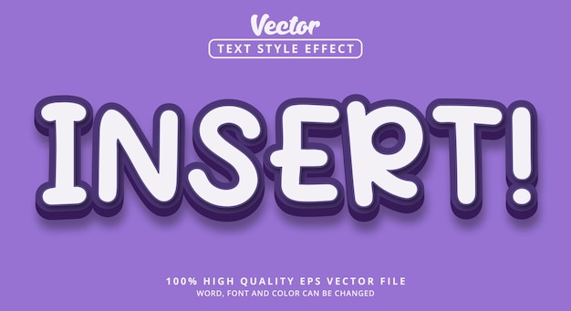 editable text effect insert text with purple color style