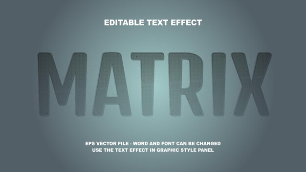 editable text effect matrix 3d vector template