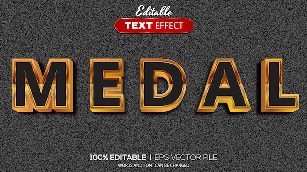 editable text effect medal theme
