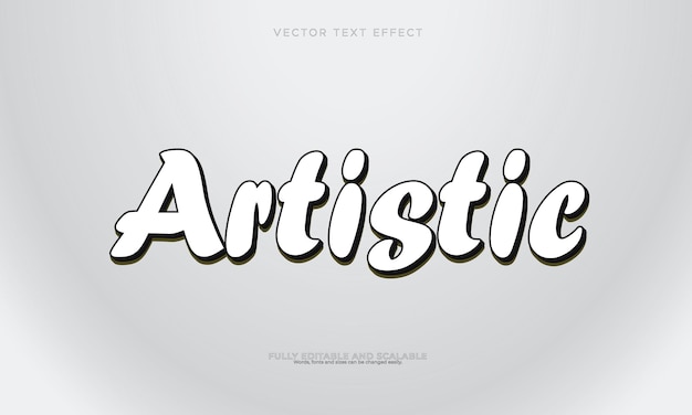 Editable text effect modern 3d Artisc and minimal font style