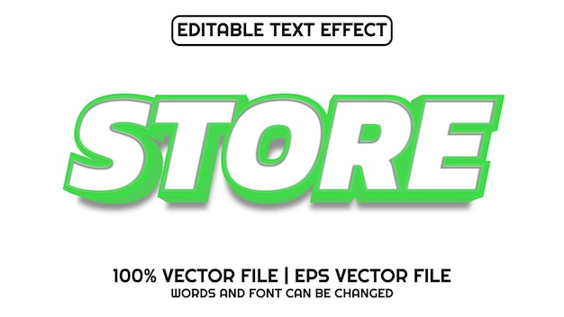 editable text effect modern 3d store and minimal font style