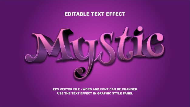 Editable Text Effect Mystic 3D Vector Template