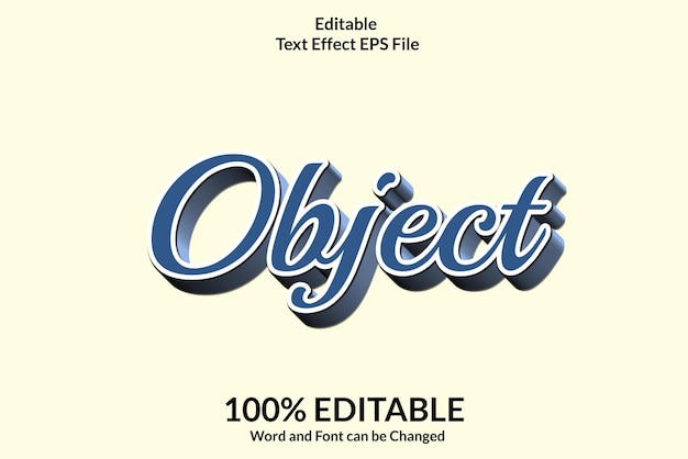editable text effect object words and font can be changed
