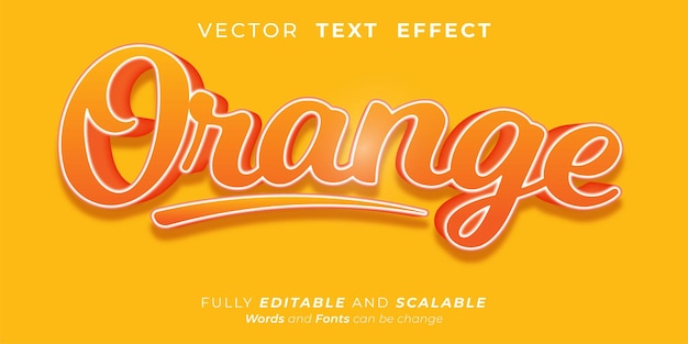 editable text effect orange 3d effect font style concept