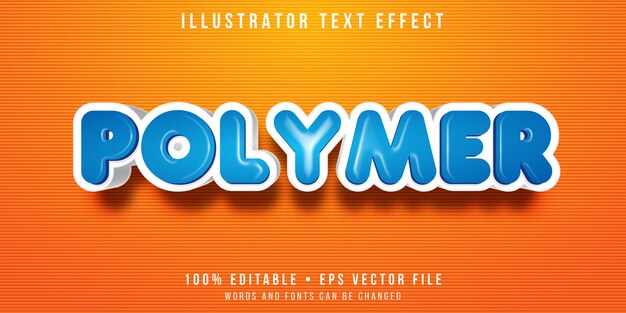 Editable text effect - polymer plastic style