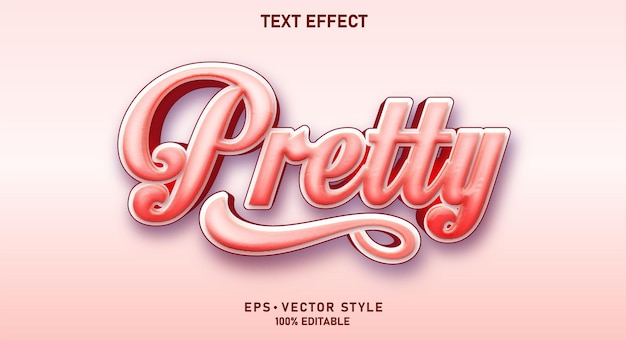 editable text effect pretty text on background style template