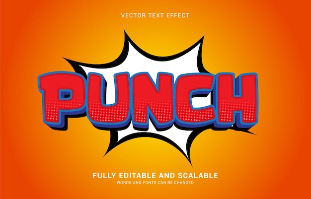 editable text effect punch style can be use to make title