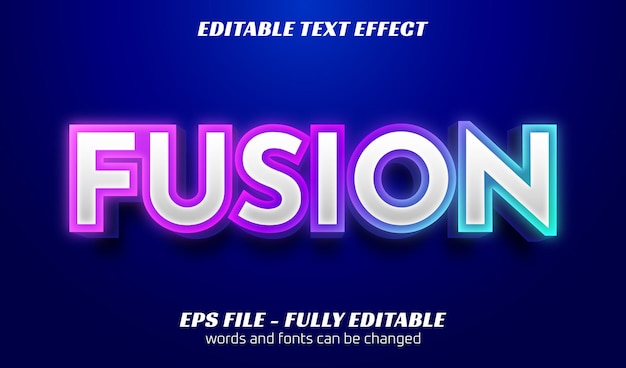 editable text effect purple and blue glow style template