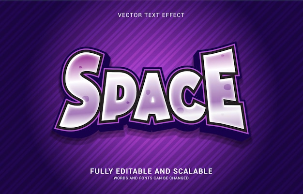 Editable text effect, Purple Space style can be use to make Title
