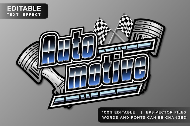 editable text effect racing font logotype, automotive text effect