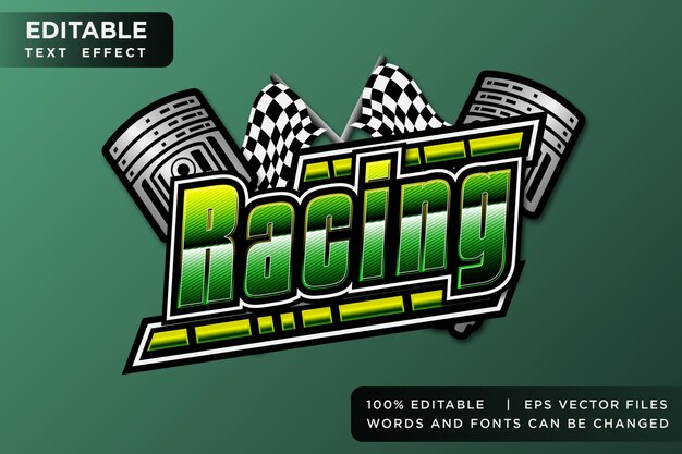 editable text effect racing font logotype, automotive text effect
