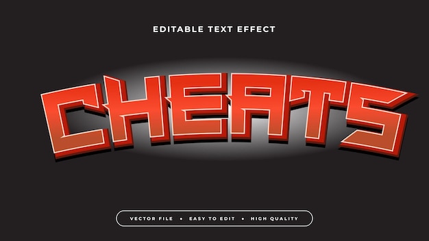 editable text effect red cheats text on black color background