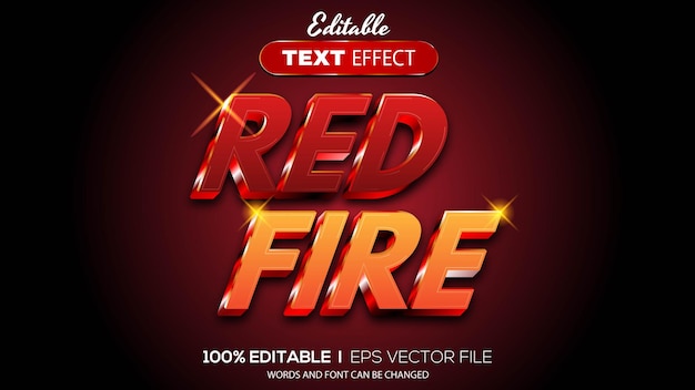 editable text effect red fire theme