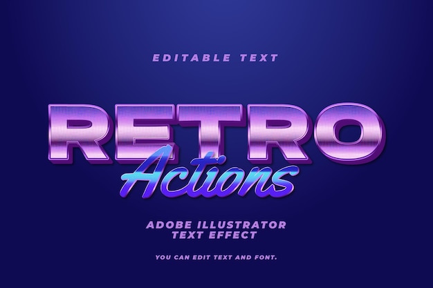 Editable text effect retro actions