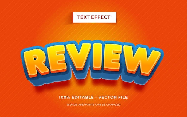 Editable text effect Review text effect