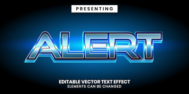 Editable text effect shiny blue and gold metallic style