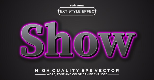 editable text effect show text style theme