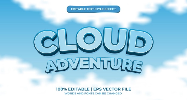 Editable text effect - sky and cloud style