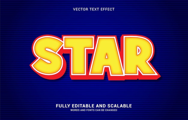 Editable text effect Star style