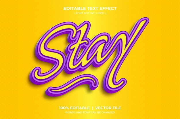 editable text effect  stay title style