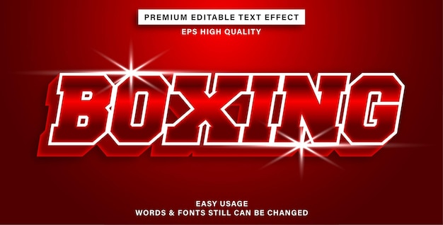 Editable text effect style boxing