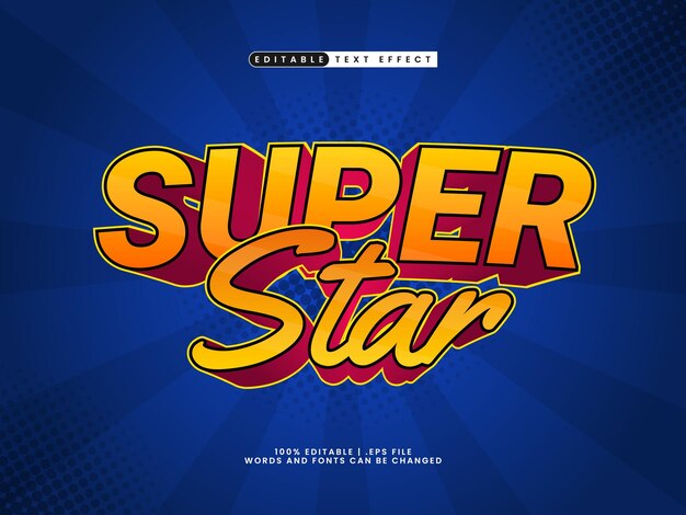 editable text effect super star suitable for a headline promotion