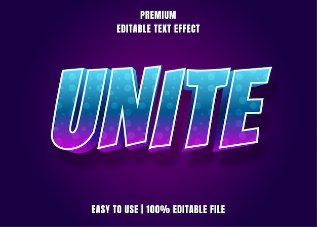 Editable text effect - Unite Cartoon Style