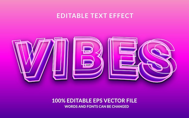 Editable text effect  vibes text style