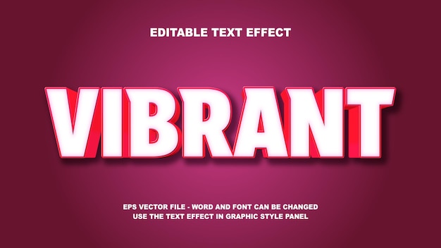 Editable Text Effect Vibrant Edge 3D Vector Template
