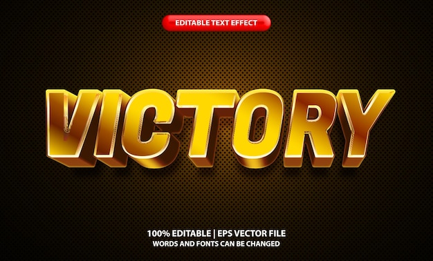 editable text effect victory gold text effect