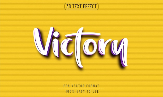 Editable text effect Victory text style