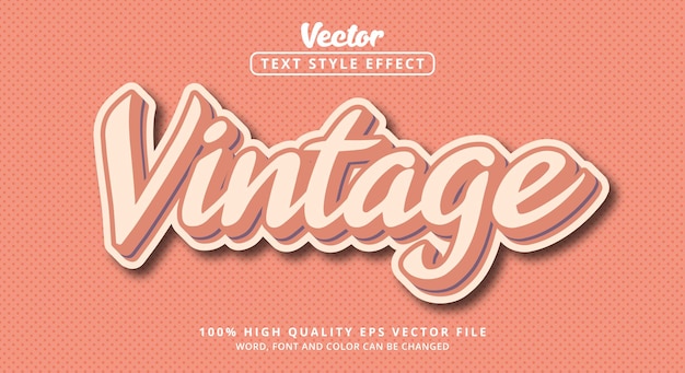Editable text effect, Vintage text on comic color layered style