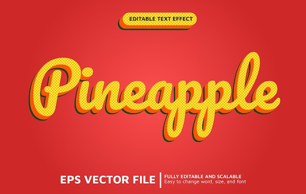 editable text effect with simple pineapple style with cross line texture