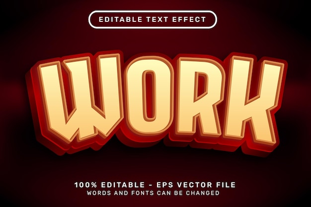 Editable text effect  work 3d style concept