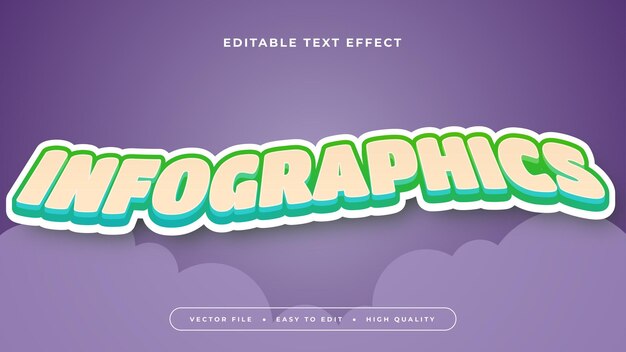editable text effect yellow infographics text on purple background
