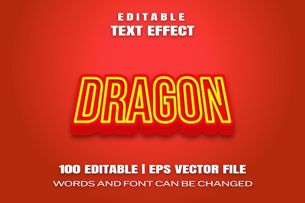 Editable text effects Dragon words and font can be changed