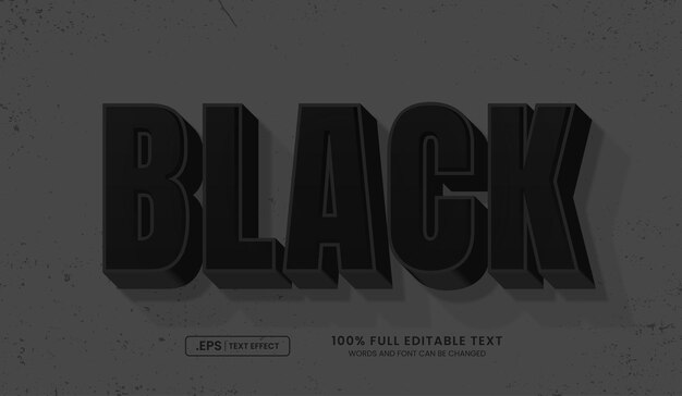 Editable text style effect black text style theme